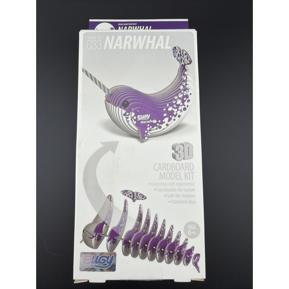 Eugy Narwhal 3-D Cardboard Model Kit